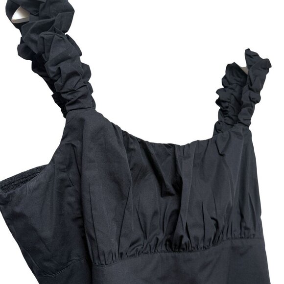 Abercrombie Fitch Crop Top Size XL Black Smocked Summer Beach - Picture 3 of 5